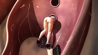 与年轻女孩在公共荣耀...