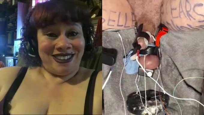 女主人用电击窒息她的奴隶