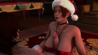 与棕色头发美女的3d...