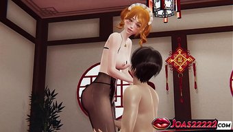圣诞小兔穿着丝袜3d...