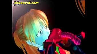 美丽的日本女孩的3d...
