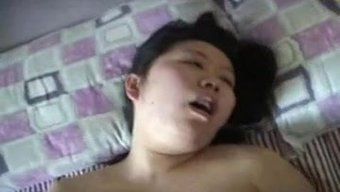 多毛的亚洲女孩被大鸡...