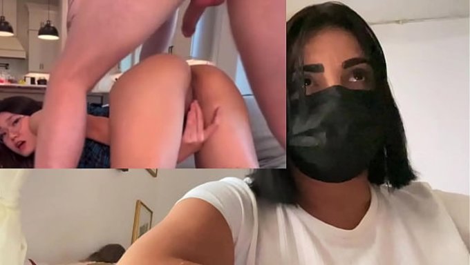 亚洲妹子被抓到撸管,接着被一个男人爆肏屁眼,最后被射了一脸。