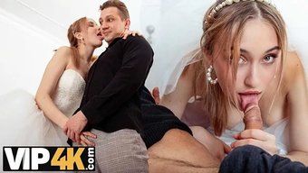 新娘在婚礼前和两个男...